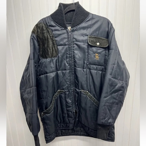 Vintage Bob Allen Mens L Insulated Quilted Leather‎ Shooting Jacket USA